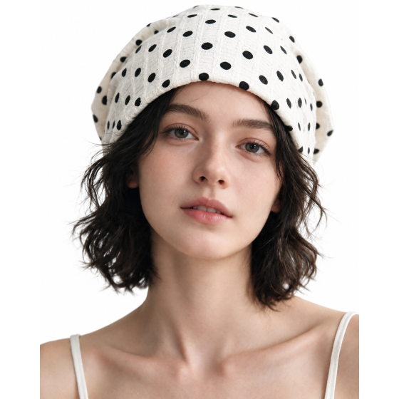 Polka Dot Slouchy Beanie Hat
